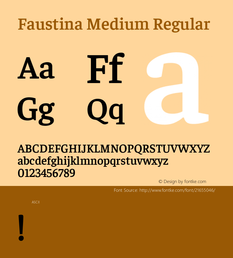 Faustina Medium Regular  Font Sample