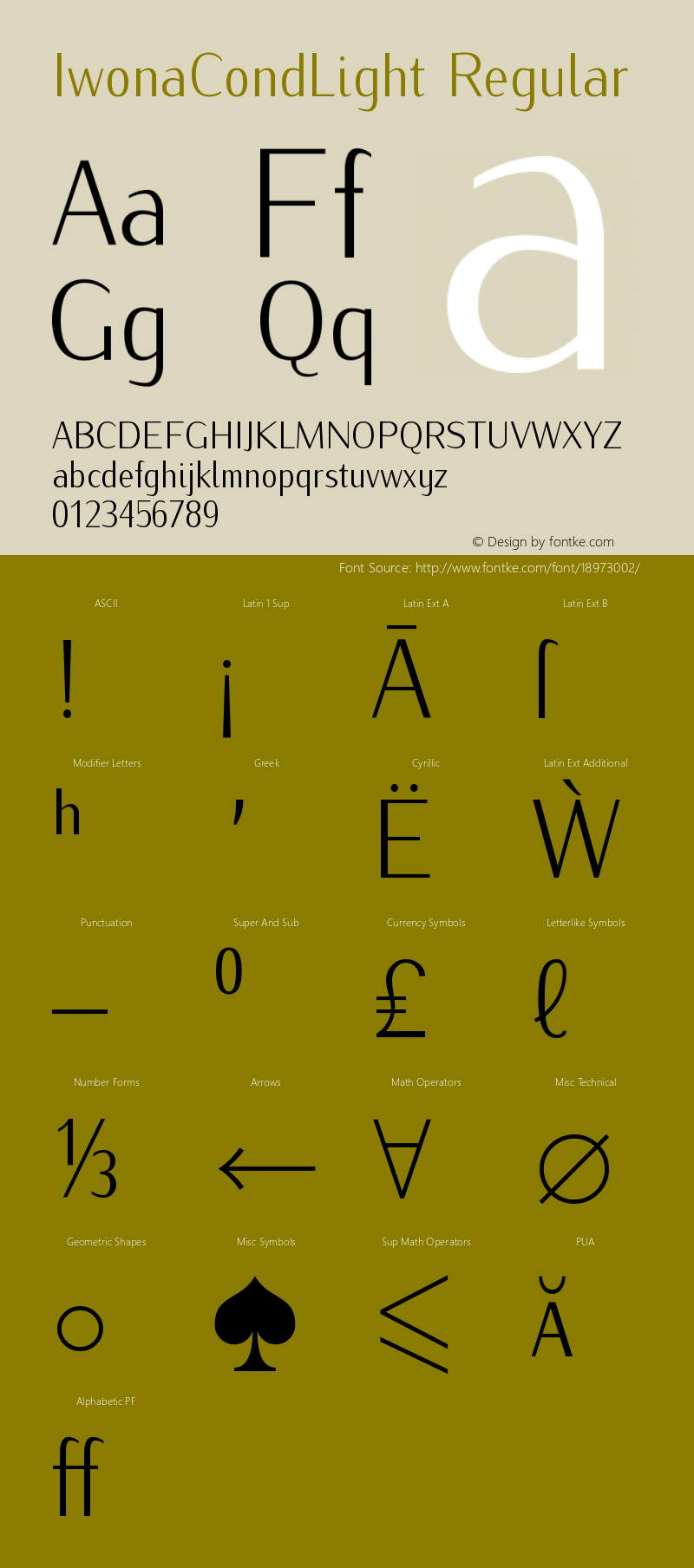 IwonaCondLight Regular Version 1.011;PS 0.98;Core 1.0.38;makeotf.lib1.6.5960 Font Sample