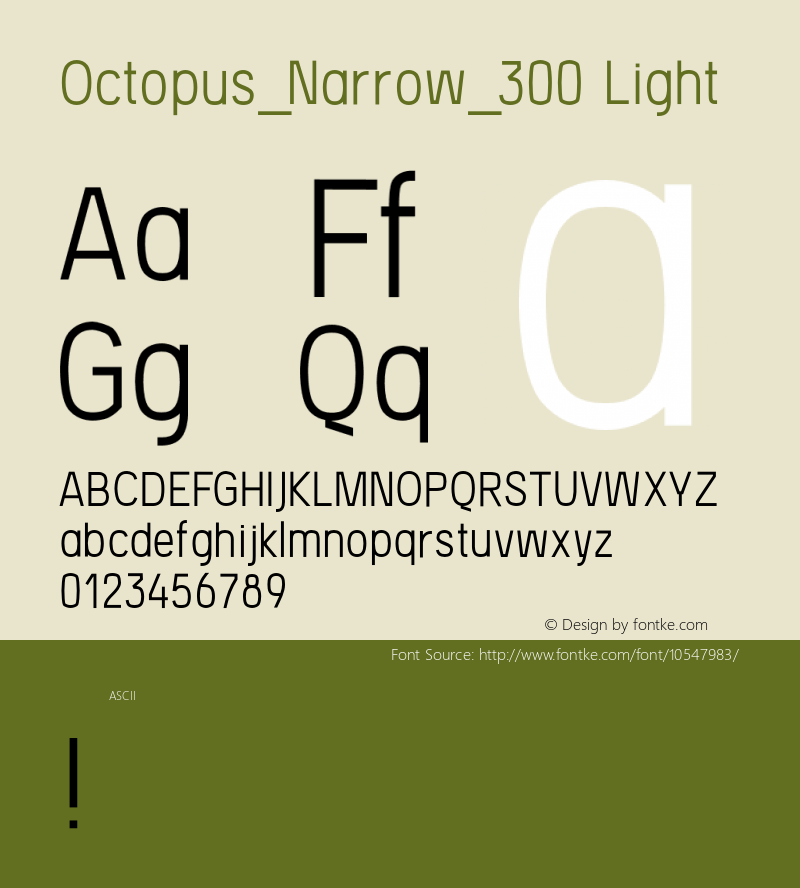 Octopus_Narrow_300 Light Version 1.0 Font Sample