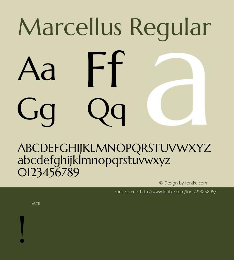 Marcellus Regular  Font Sample