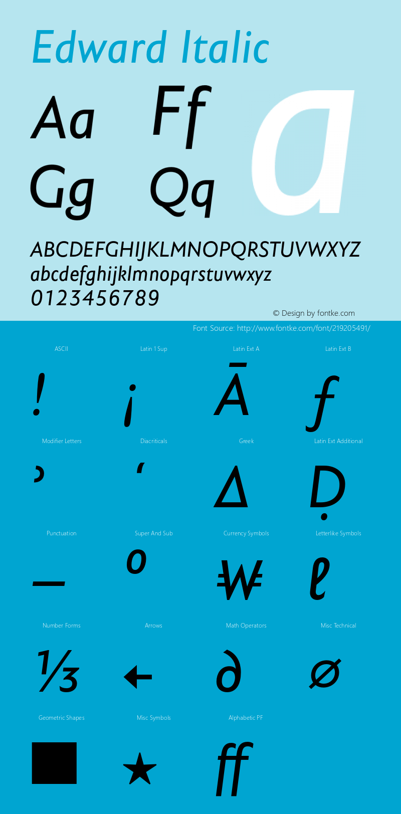 Edward-NormalItalic Version 4.001图片样张