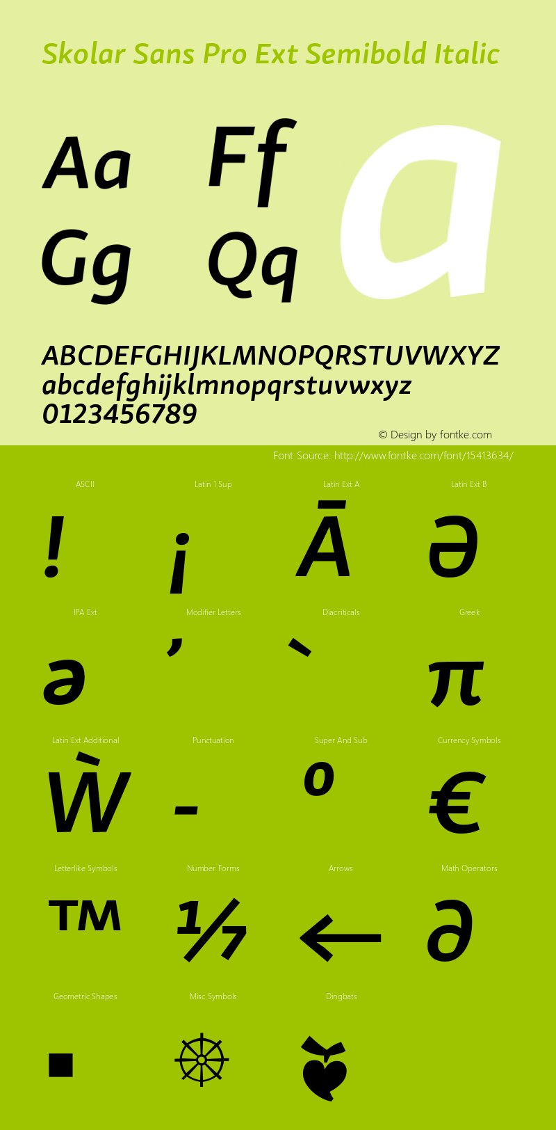 Skolar Sans Pro Ext Semibold Italic Version 1.000;PS 001.001;hotconv 1.0.56 Font Sample
