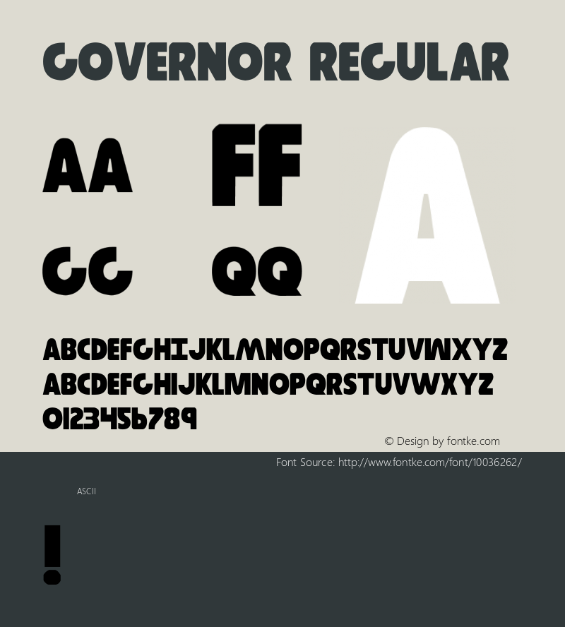 Governor Regular 1 Font Sample
