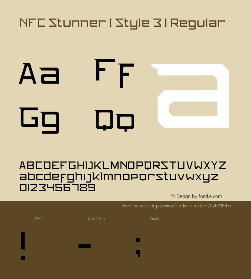 NFC Stunner [ Style 3 ] Version 1.00;November 12, 2018;FontCreator 11.5.0.2427 64-bit Font Sample