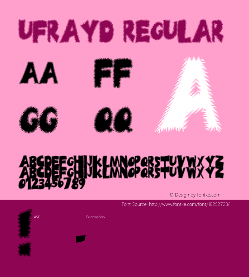 Ufrayd Regular Macromedia Fontographer 4.1 4/25/97 Font Sample