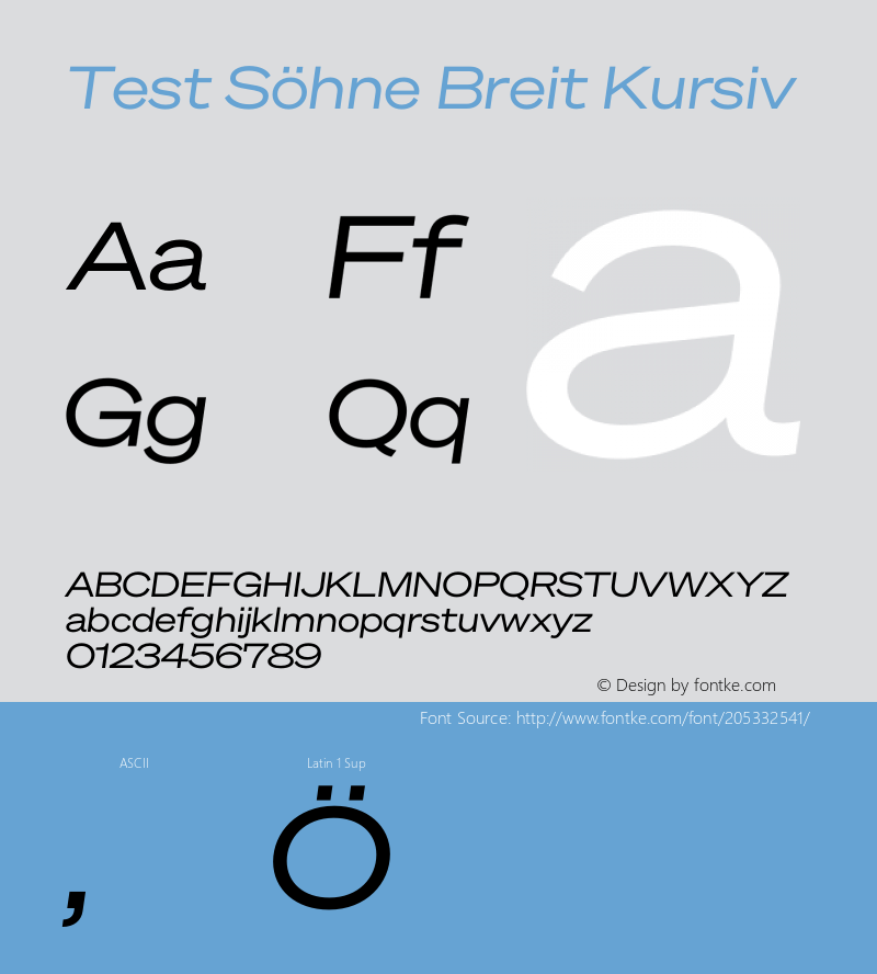 Test Söhne Breit Kursiv Version 1.109;hotconv 1.0.116;makeotfexe 2.5.65601图片样张