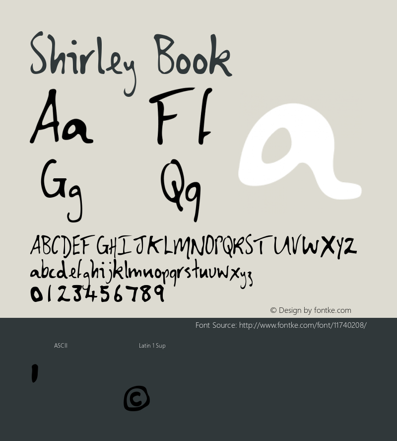 Shirley Book Version 1.1 Font Sample