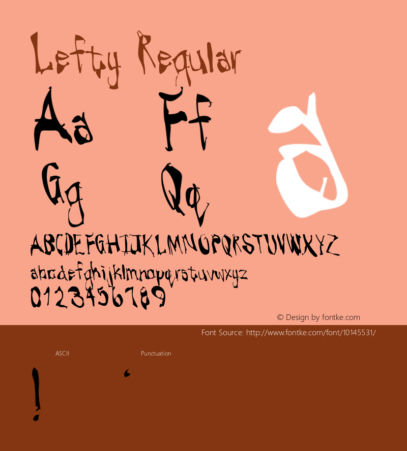 Lefty Regular Version 001.000 Font Sample