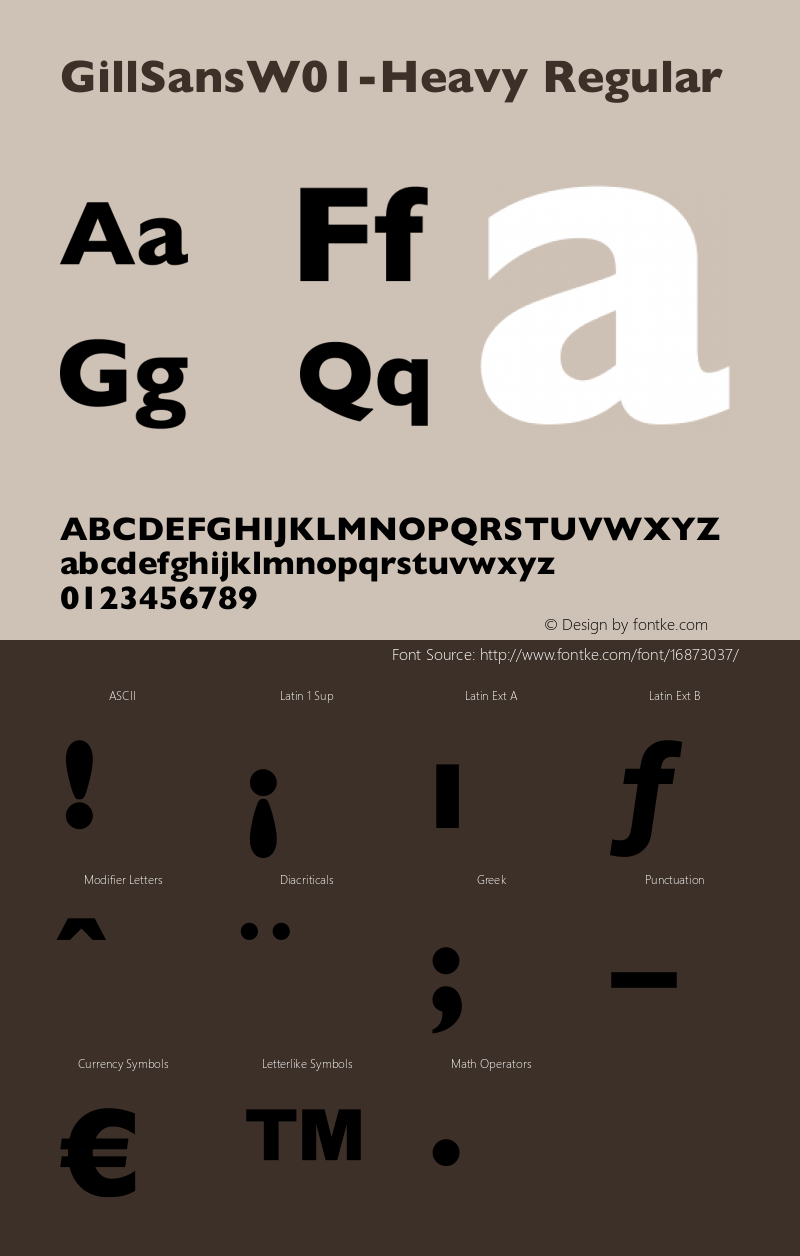 GillSansW01-Heavy Regular Version 1.02 Font Sample