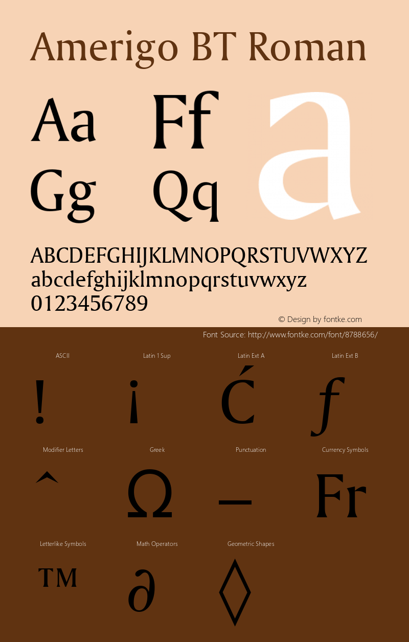 Amerigo BT Roman mfgpctt-v1.47 Monday, December 7, 1992 11:26:45 am (EST) Font Sample