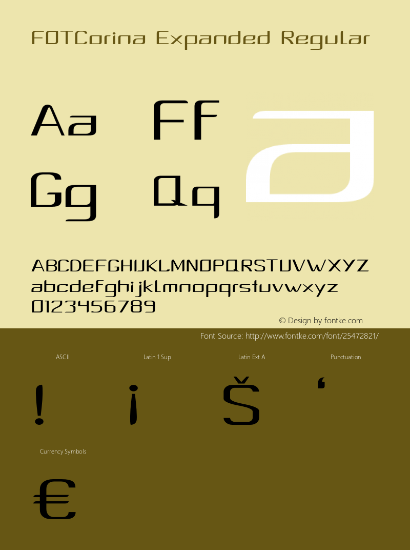 FOTCorina-ExpandedRegular Version 1.000 Font Sample