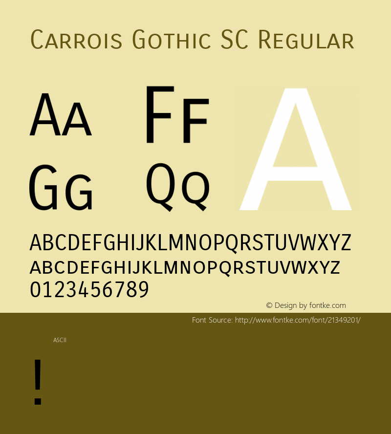 CarroisGothicSC Version 1.0 Font Sample