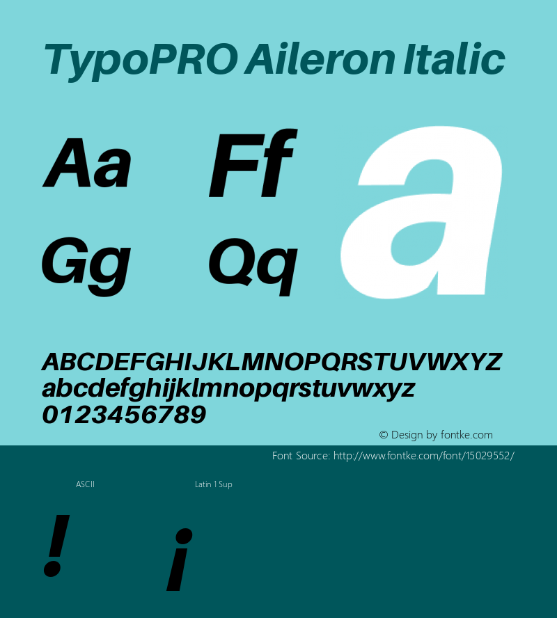 TypoPRO Aileron Italic Version 1.000;PS 001.000;hotconv 1.0.70;makeotf.lib2.5.58329 Font Sample