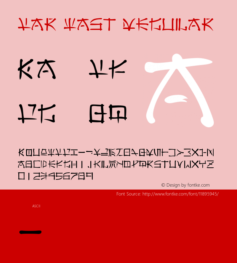 Far East Regular Version 1.00 Font Sample