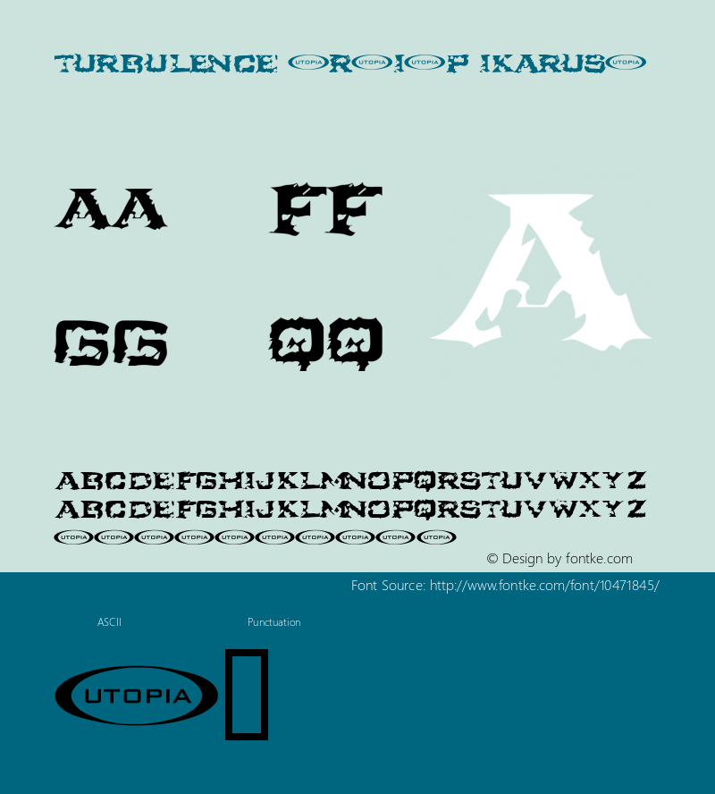 Turbulence (R.I.P Ikarus) Macromedia Fontographer 4.1 9-08-98 Font Sample