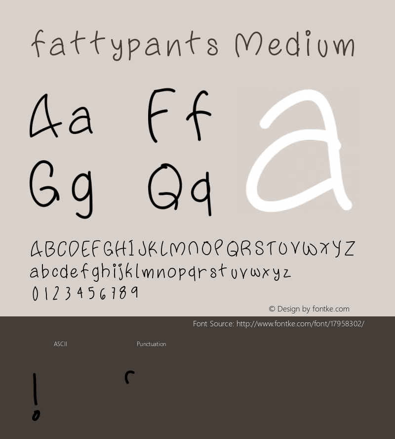 fattypants Medium Version 001.000 Font Sample