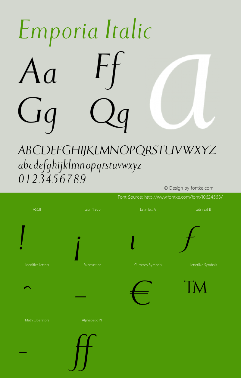 Emporia Italic Version 1.002 Font Sample