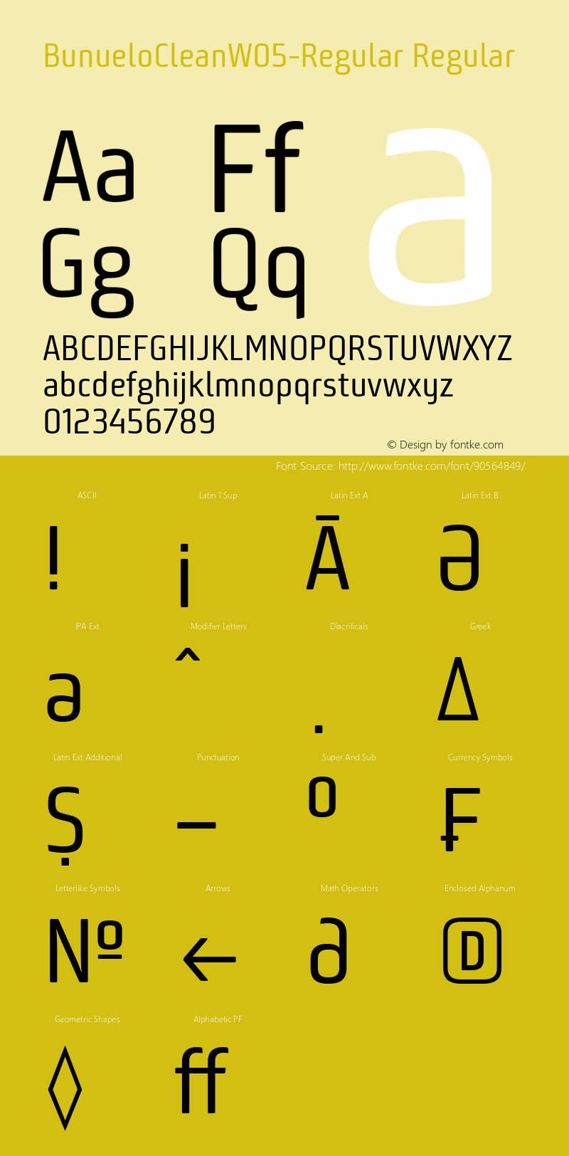 Bunuelo Clean W05 Regular Version 1.33 Font Sample