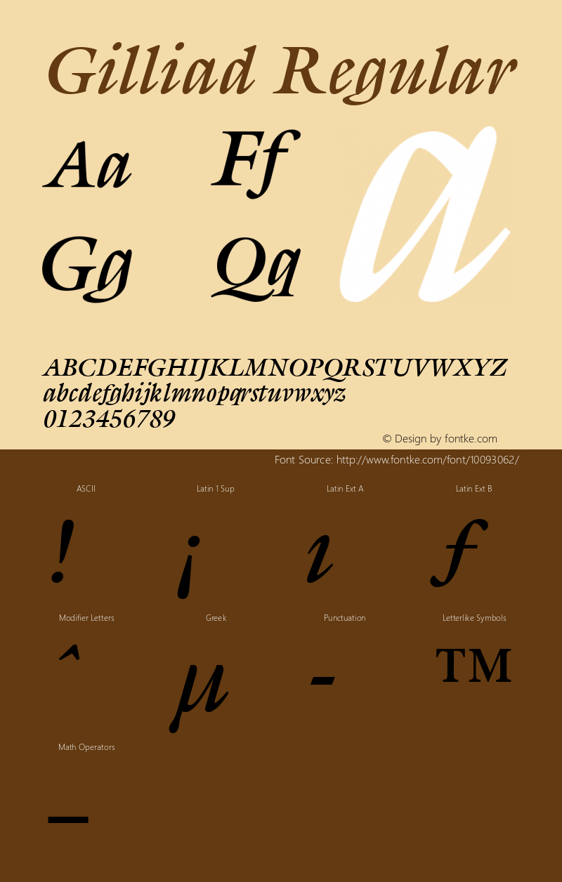 Gilliad Regular From the WSI-Fonts Professional Collection Font Sample