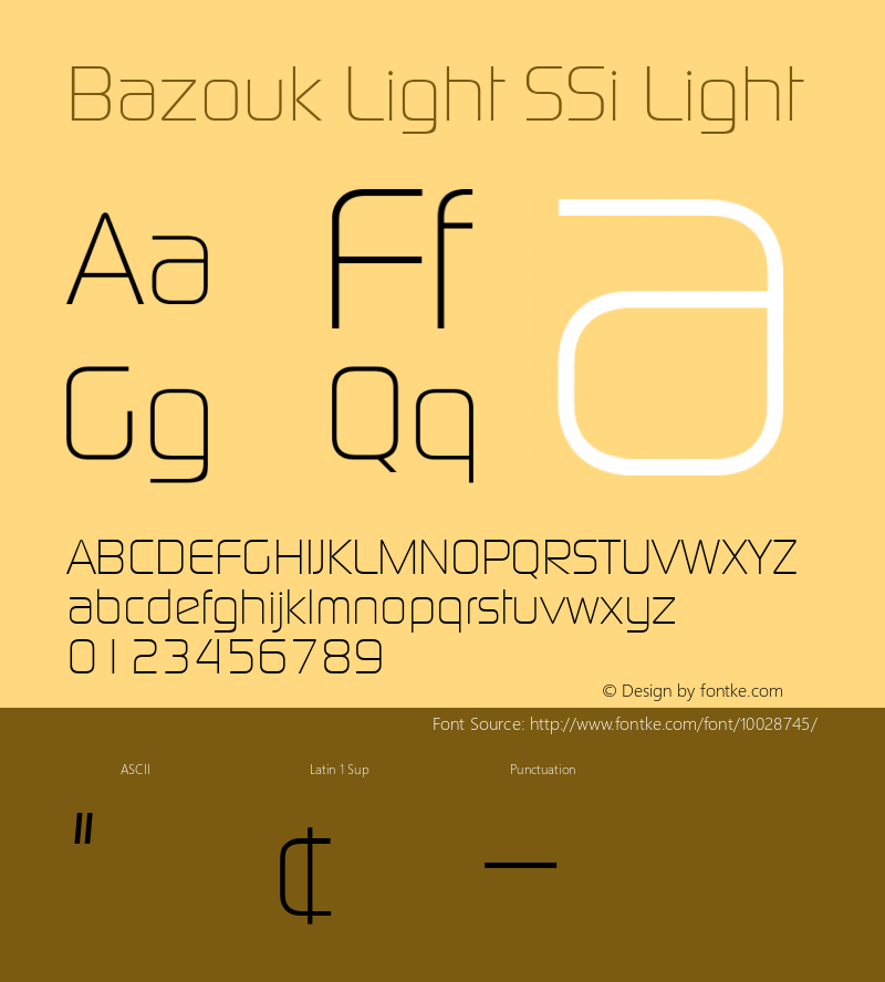 Bazouk Light SSi Light 001.001 Font Sample