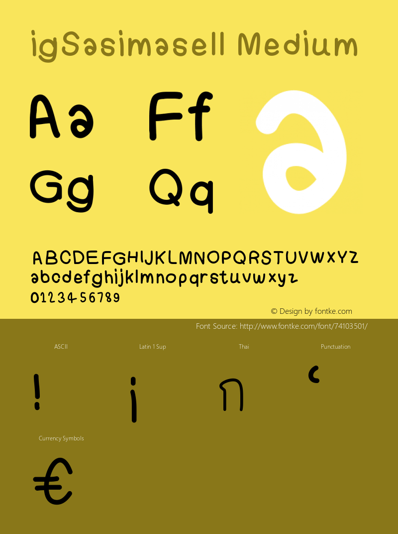 igSasimasell Version 001.000 Font Sample