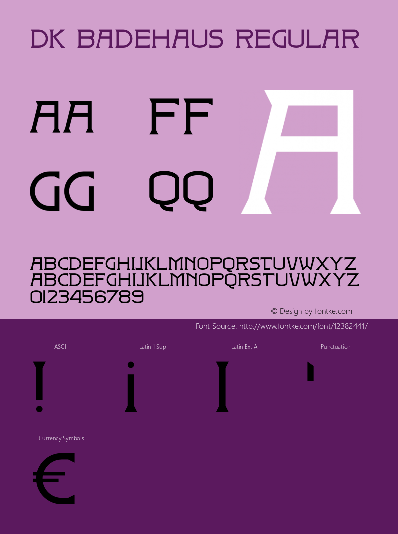 DK Badehaus Regular Version 1.000 Font Sample