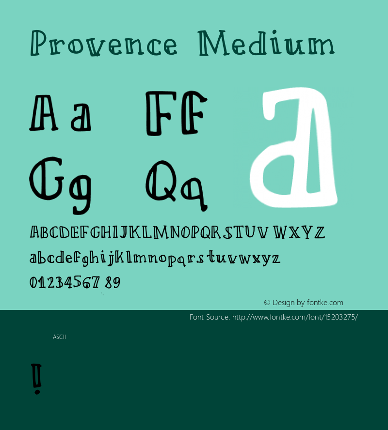 Provence Medium Version 2 Font Sample