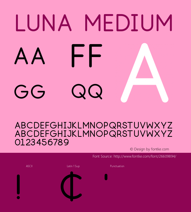 Luna Medium Version 01.00 Font Sample