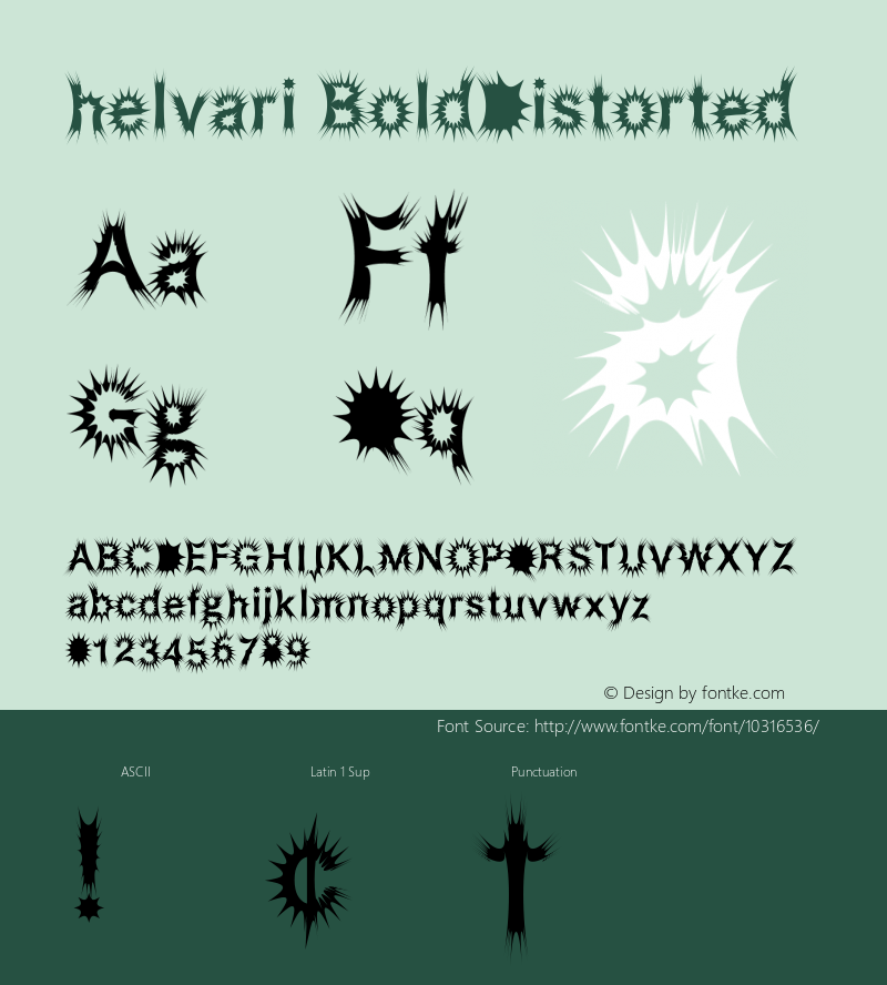 helvari BoldDistorted Version 1.000 2007 initial release Font Sample