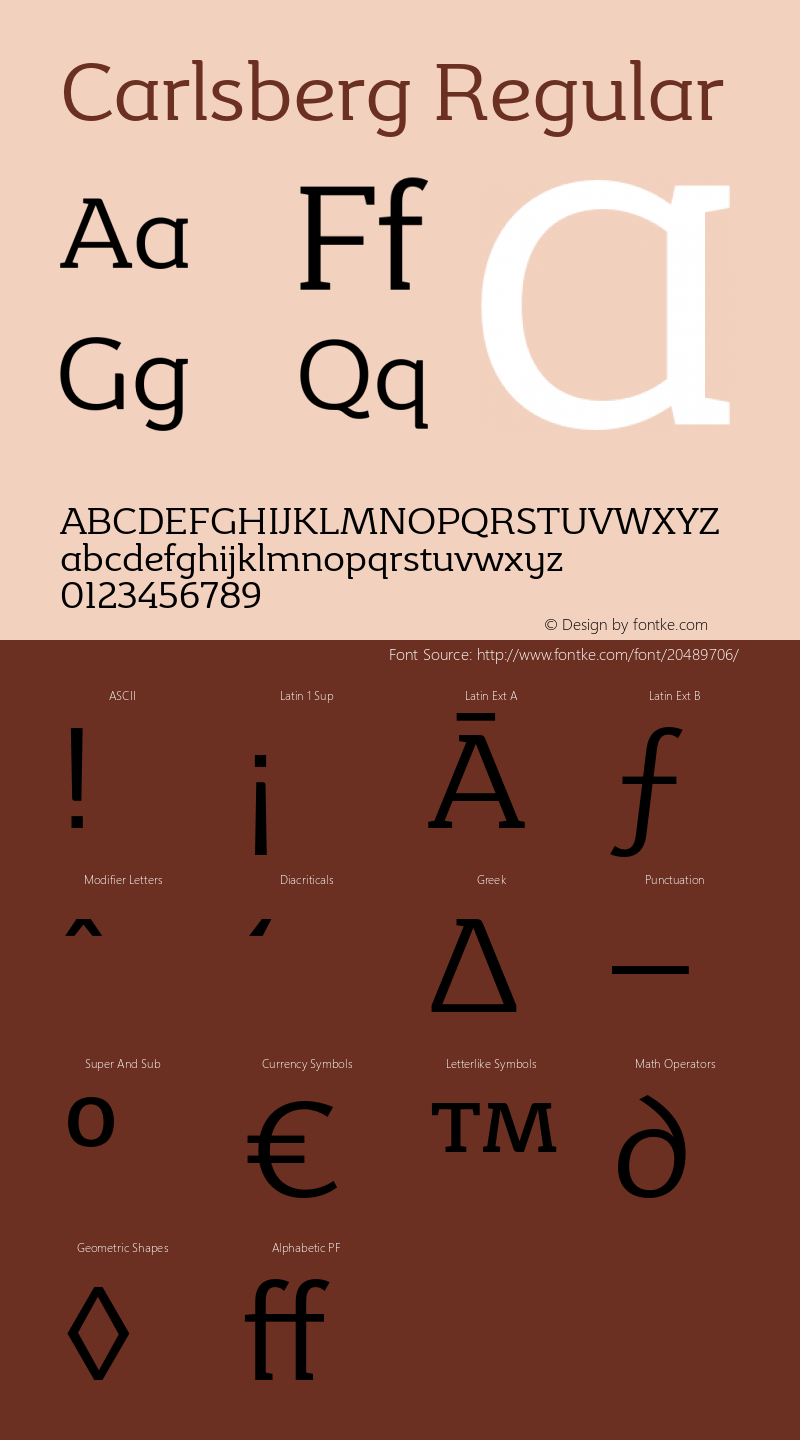 Carlsberg-Regular Version 1.024 Font Sample