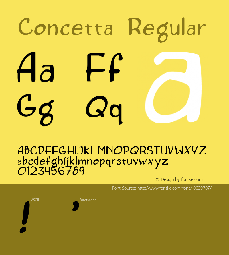 Concetta Regular Unknown Font Sample