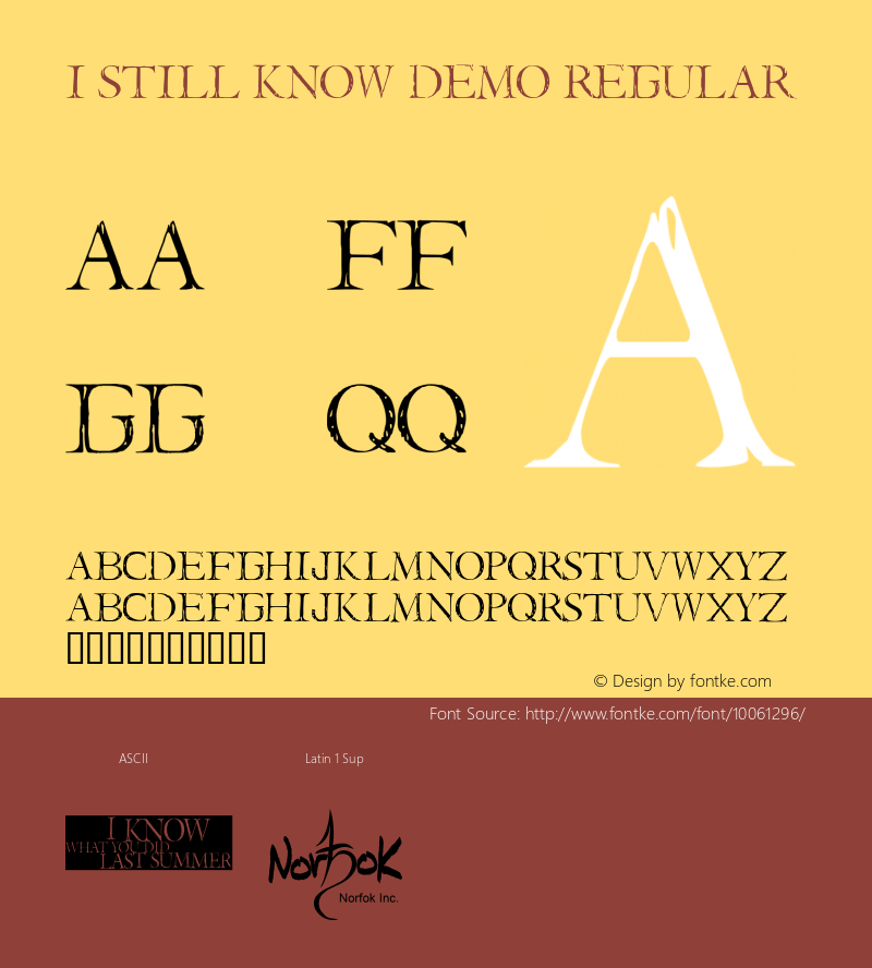 I Still Know DEMO Regular 1.2 DEMO $5 Font Sample