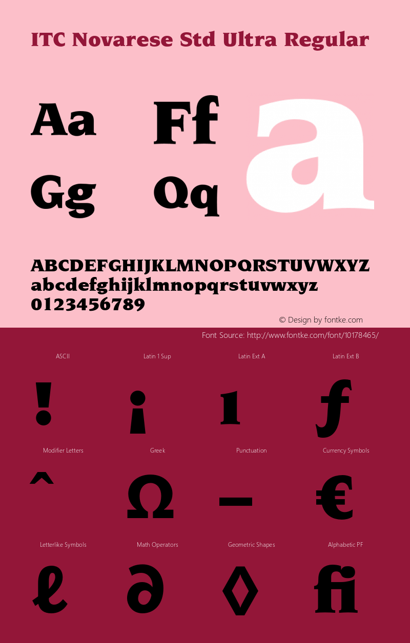 ITC Novarese Std Ultra Regular OTF 1.018;PS 001.002;Core 1.0.31;makeotf.lib1.4.1585 Font Sample