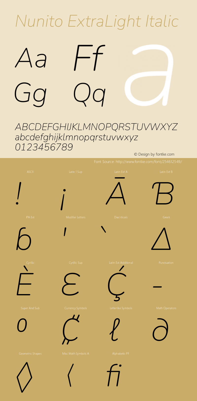 Nunito ExtraLight Italic Version 3.602图片样张