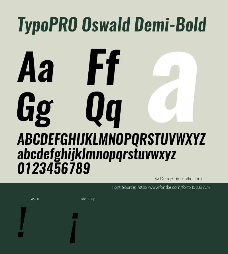 TypoPRO Oswald Demi-Bold 3.0; ttfautohint (v0.94.23-7a4d-dirty) -l 8 -r 50 -G 200 -x 0 -w 