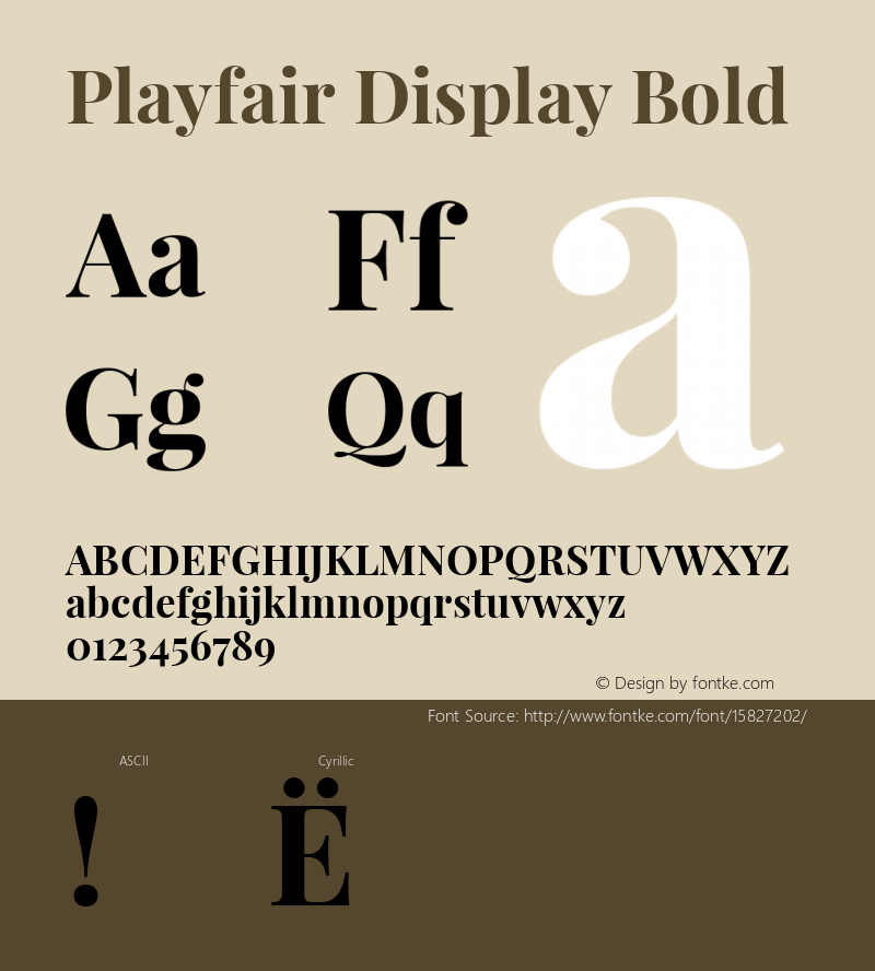 Playfair Display Bold Version 1.004;PS 001.004;hotconv 1.0.70;makeotf.lib2.5.58329; ttfautohint (v1.4.1) Font Sample