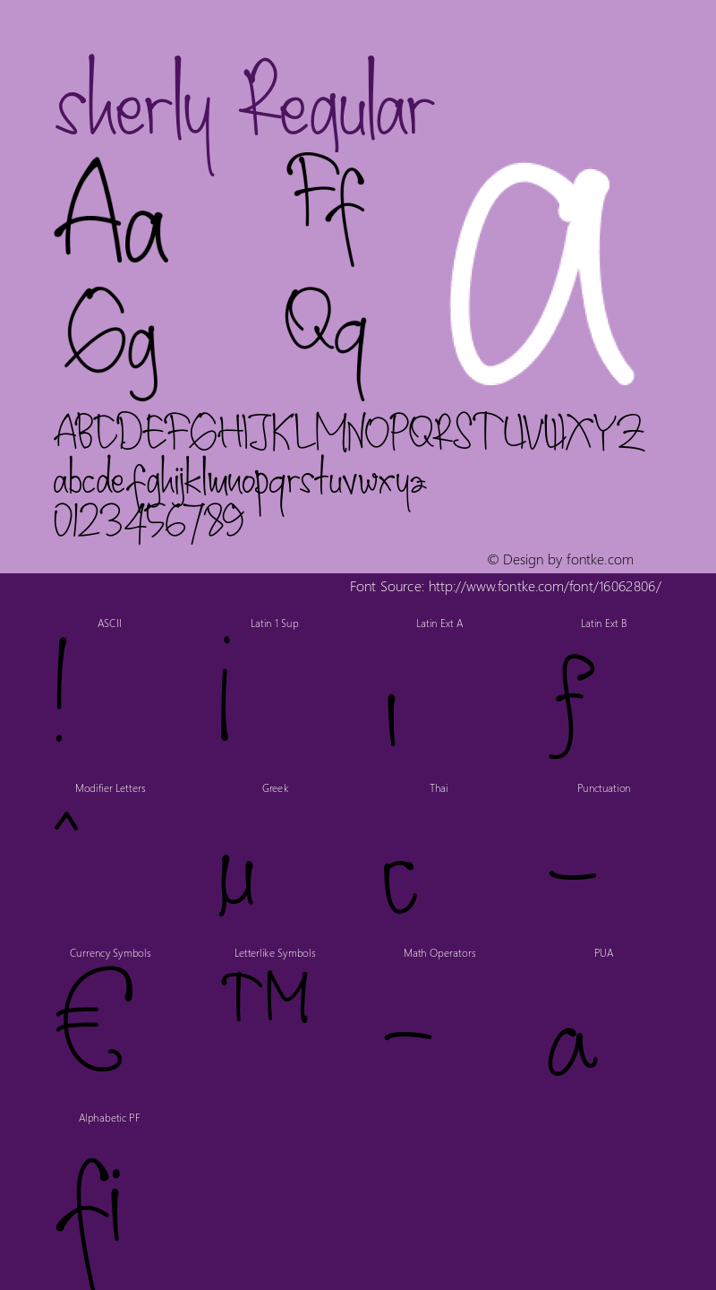 sherly Regular 1.000 Font Sample