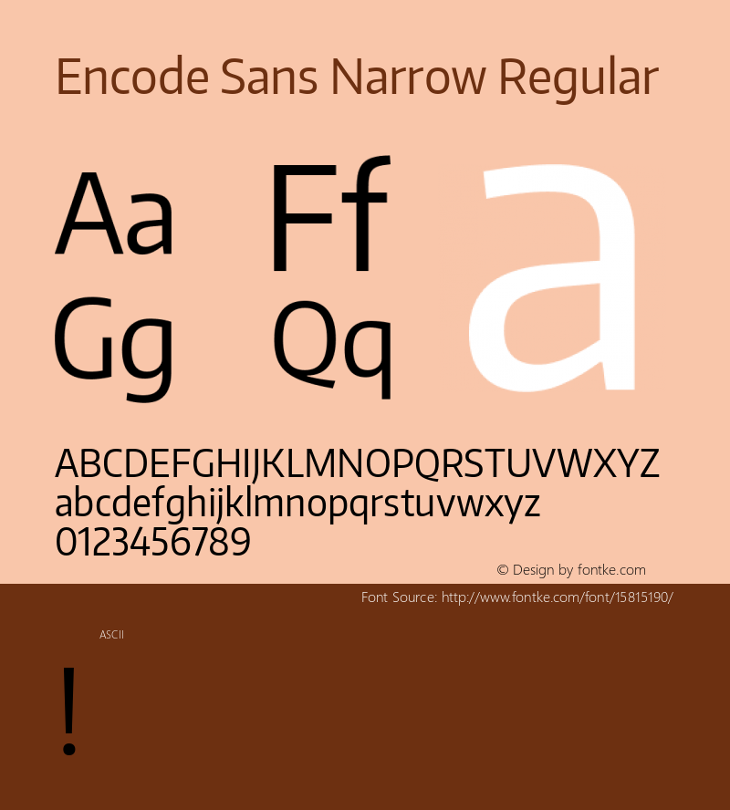 Encode Sans Narrow Regular Version 1.000; ttfautohint (v1.4.1) Font Sample