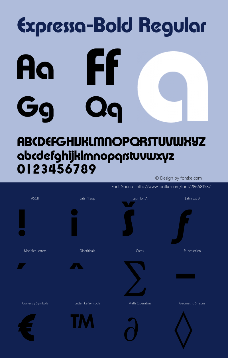 Expressa-Bold B & P Graphics Ltd.:30.6.1993 Font Sample