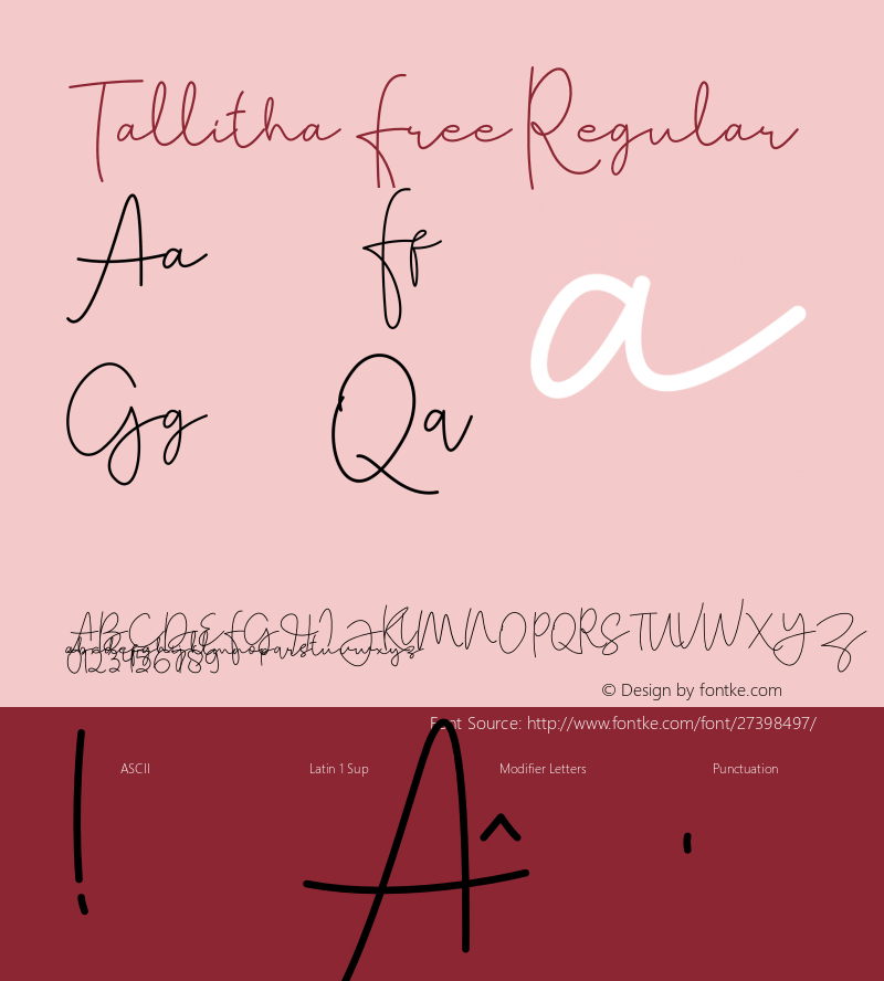 Tallitha Free Version 1.002;Fontself Maker 3.0.1 Font Sample