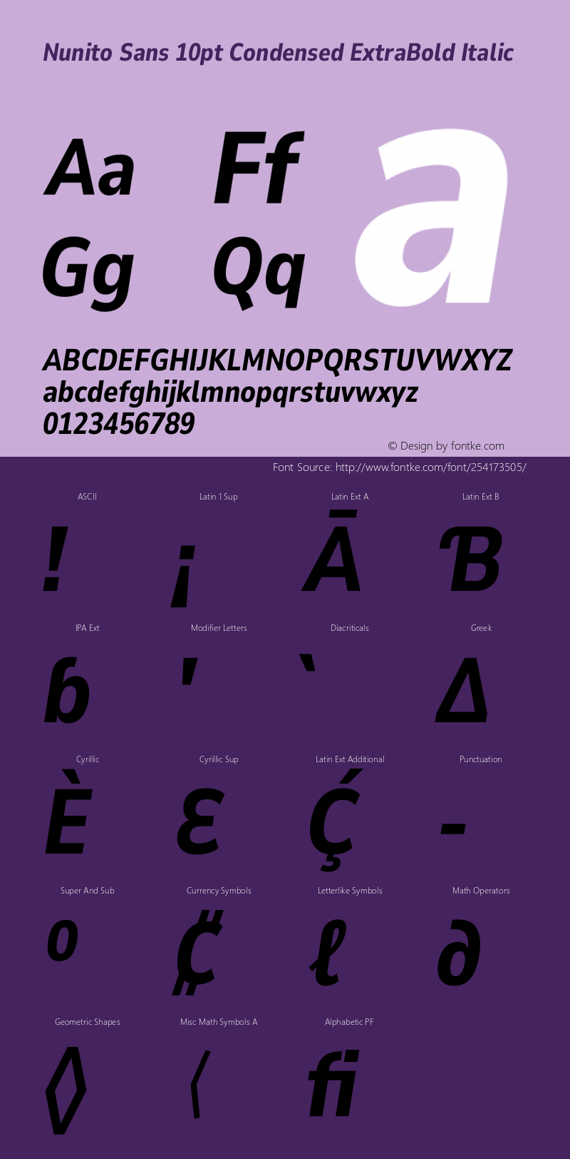 Nunito Sans 10pt Condensed ExtraBold Italic Version 3.101;gftools[0.9.27]图片样张