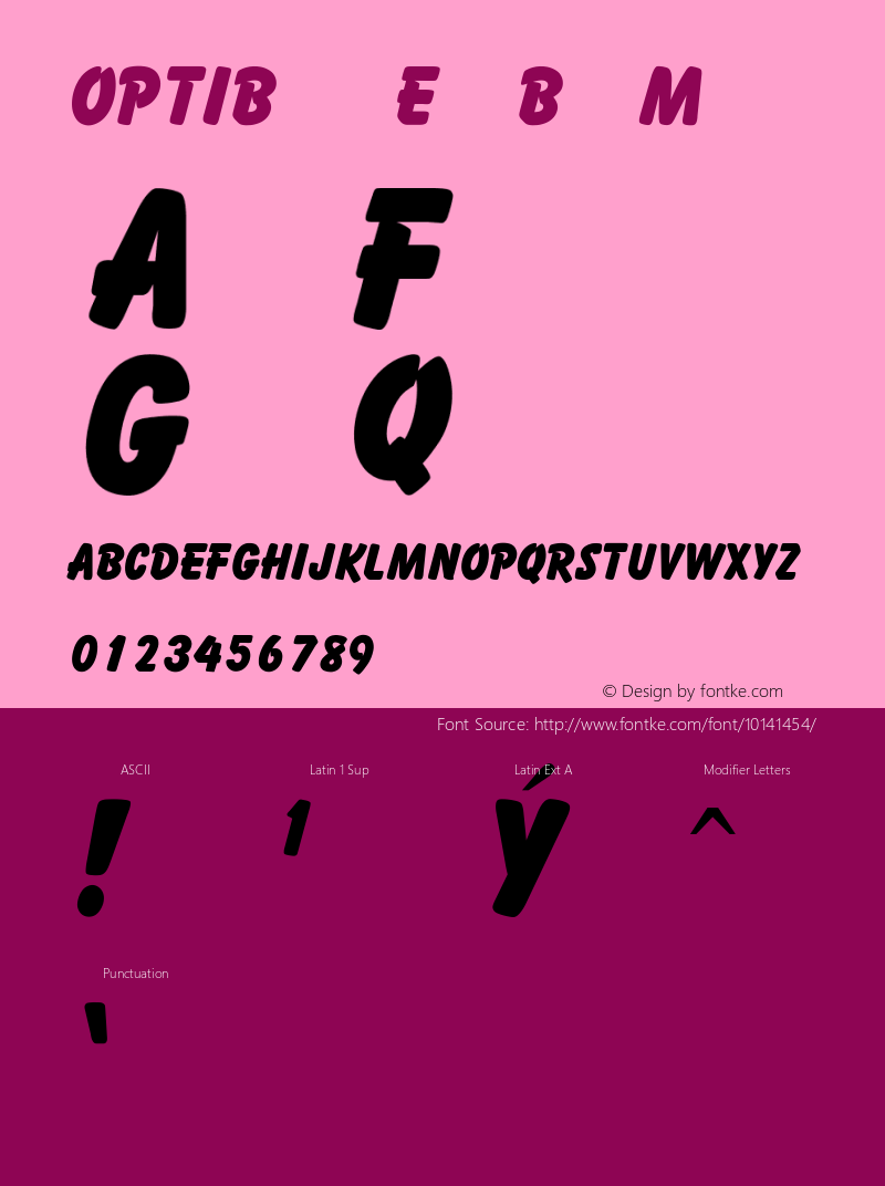 OPTIBalloonExtraBold Medium 001.001 Font Sample