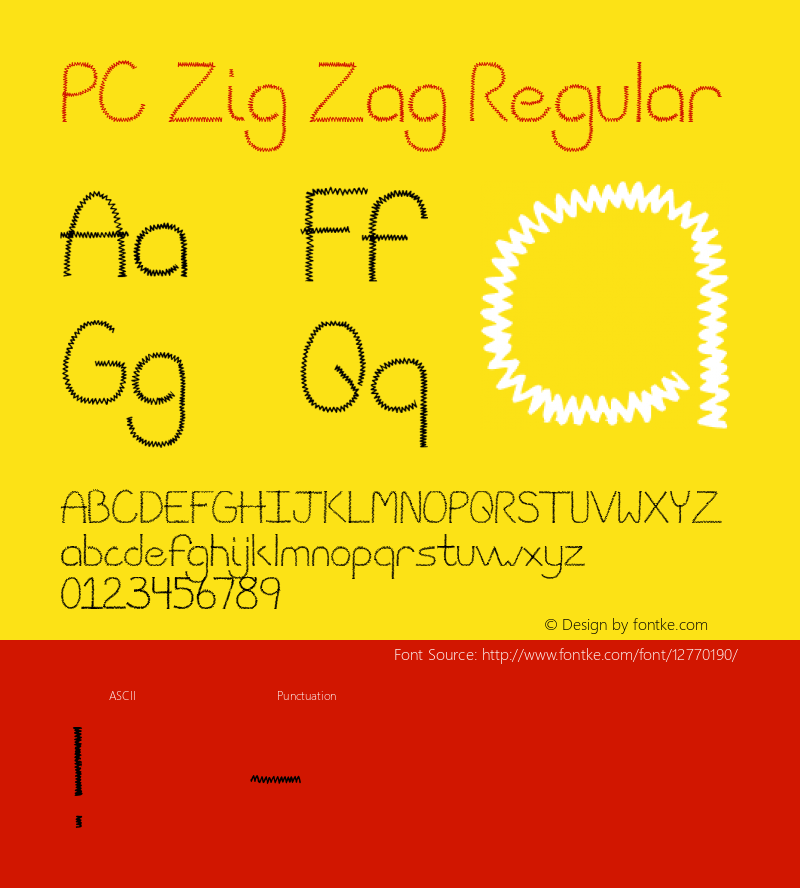 PC Zig Zag Regular Macromedia Fontographer 4.1 3/20/01 Font Sample