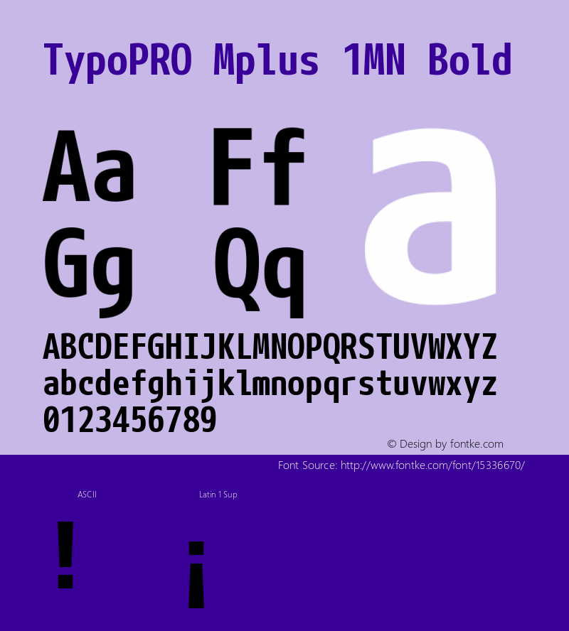 TypoPRO Mplus 1MN Bold Version 1.059 Font Sample