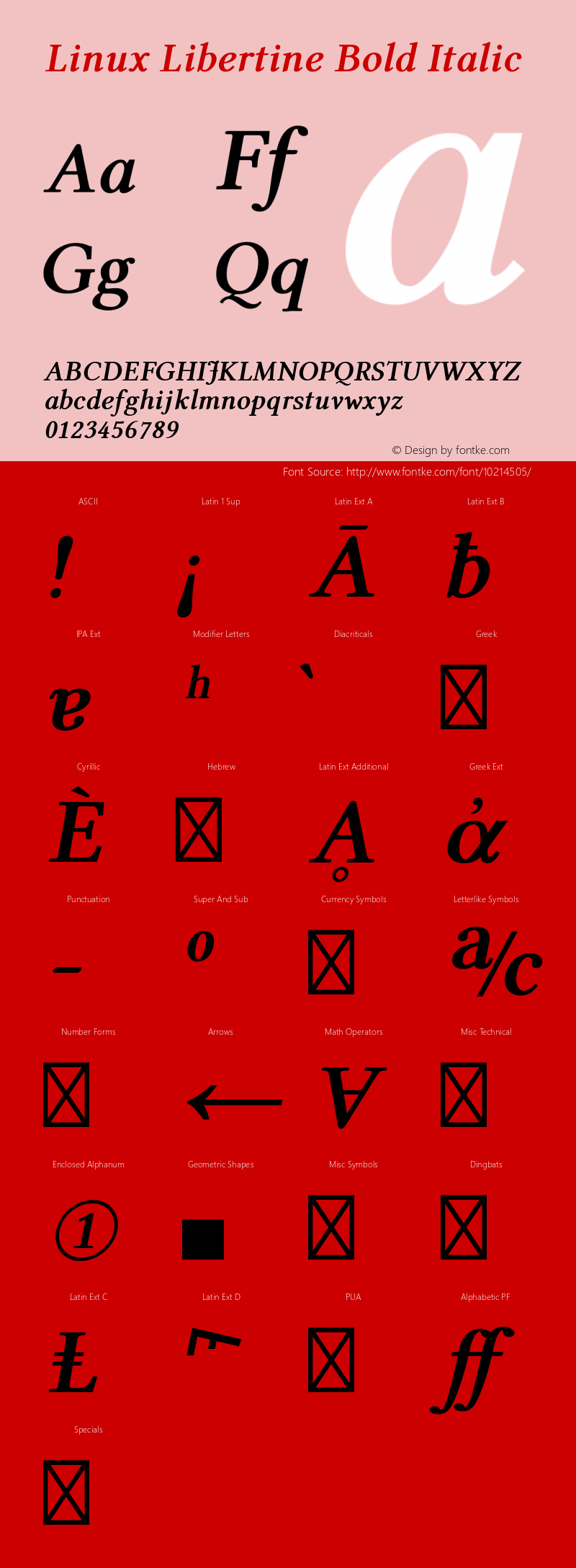 Linux Libertine Bold Italic Version 2.6.x Font Sample