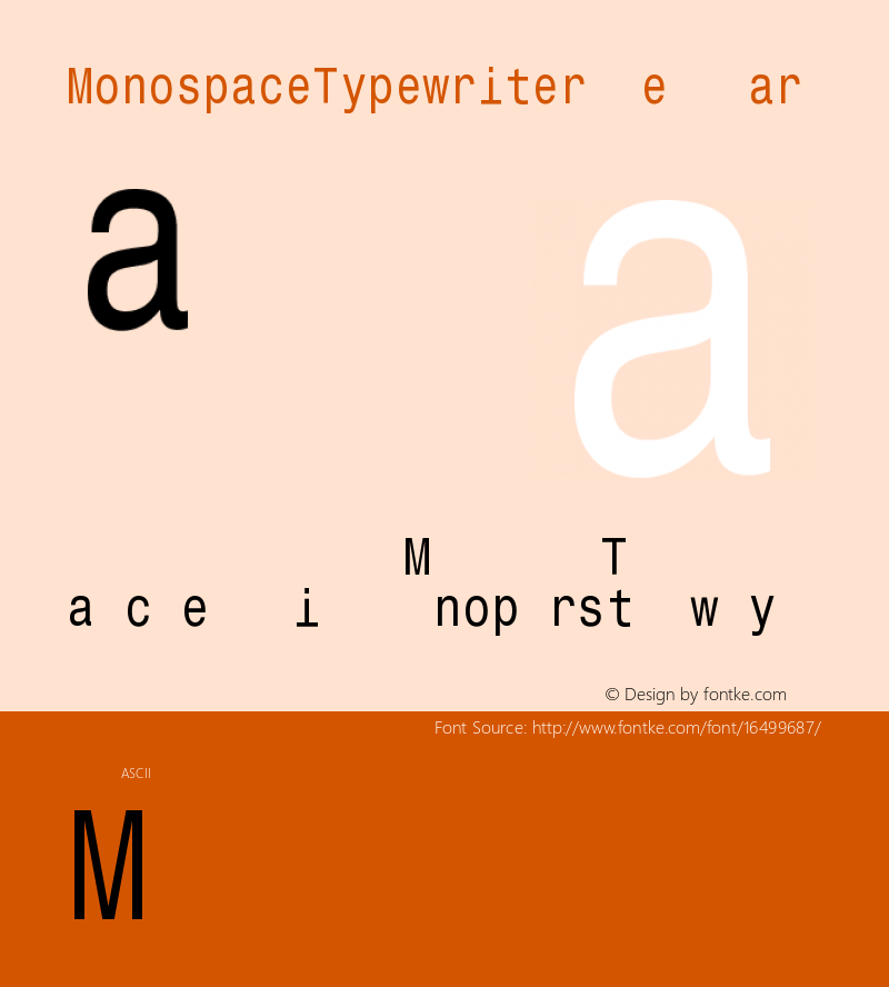 MonospaceTypewriter Regular 1.0 2004-01-24 Font Sample