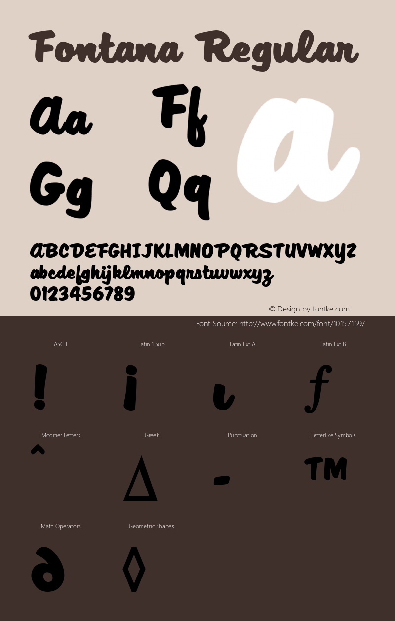 Fontana Regular 1.0 Font Sample