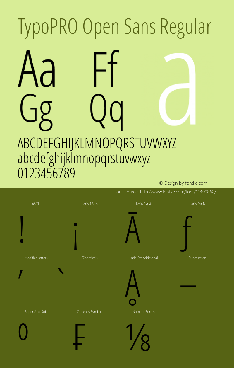 TypoPRO Open Sans Regular Version 1.10 Font Sample