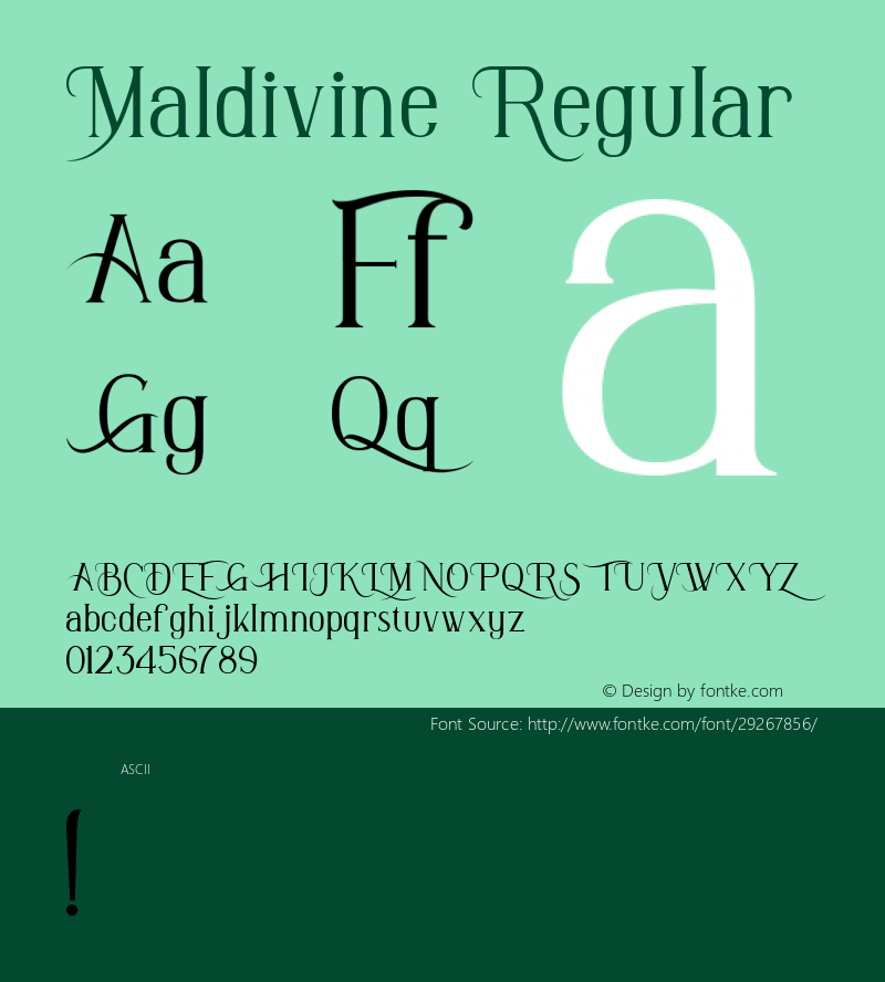 Maldivine  Font Sample