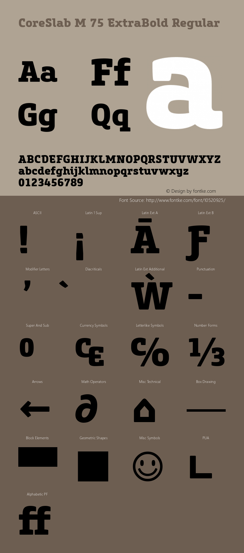 CoreSlab M 75 ExtraBold Regular Version 1.000 Font Sample